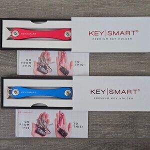 NIB Lot of 2 KeySmart Premium Compact Key Holder in Gift Boxes (Blue & Red)